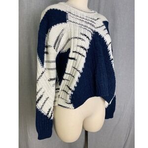 Reiss Navy and White Crewneck Sweater